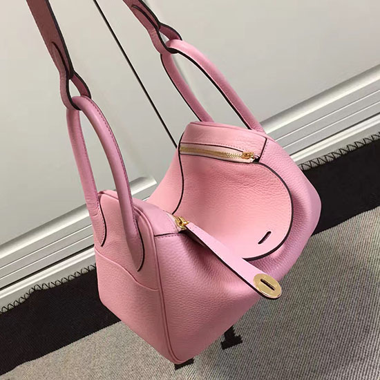 Borsa Hermes Lindy 26 Rosa Togo Pelle Di Vitello Hld2630