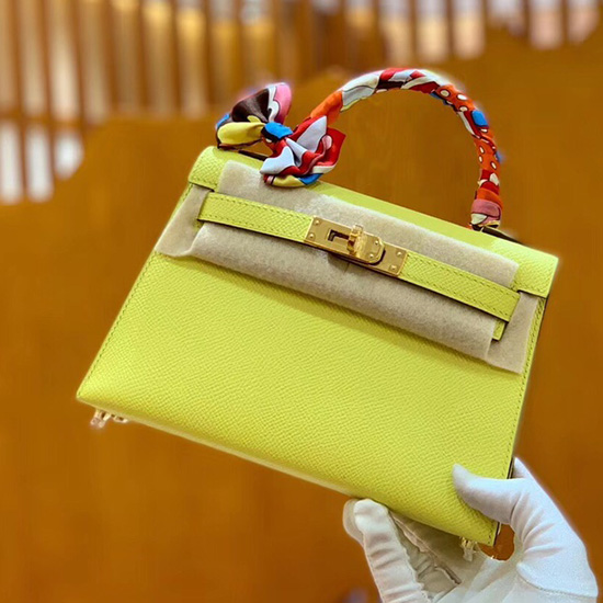 Borsa Hermes Mini Kelly II Lime H82401