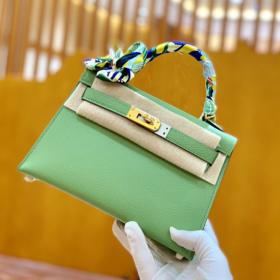 Borsa Hermes Mini Kelly II Vert Criquet H82401