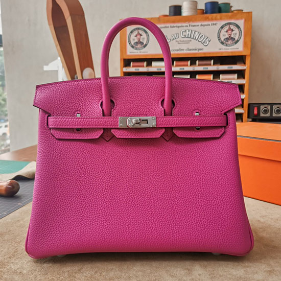 Borsa Hermes Togo Birkin In Pelle Rosa Pourpre Hb30191