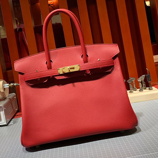 Borsa Hermes Togo Birkin In Pelle Rouge Laque Hb30191