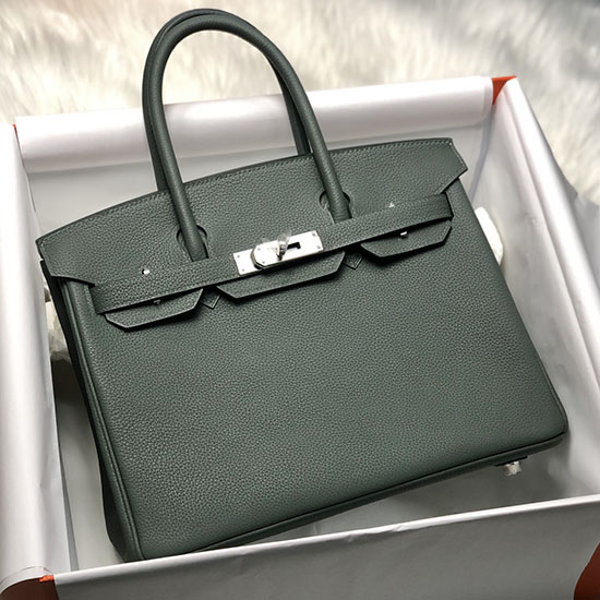 Borsa Hermes Togo Birkin In Pelle Verde Amande HB30191