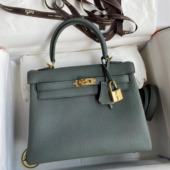 Borsa Hermes Togo Kelly In Pelle Vert Amande Hkt0408