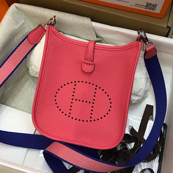 Borsa Hermes Togo Mini Evelyne In Pelle Rosa H05634