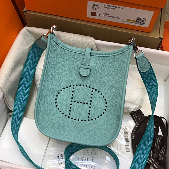 Borsa Hermes Togo Mini Evelyne In Pelle Verde H05634