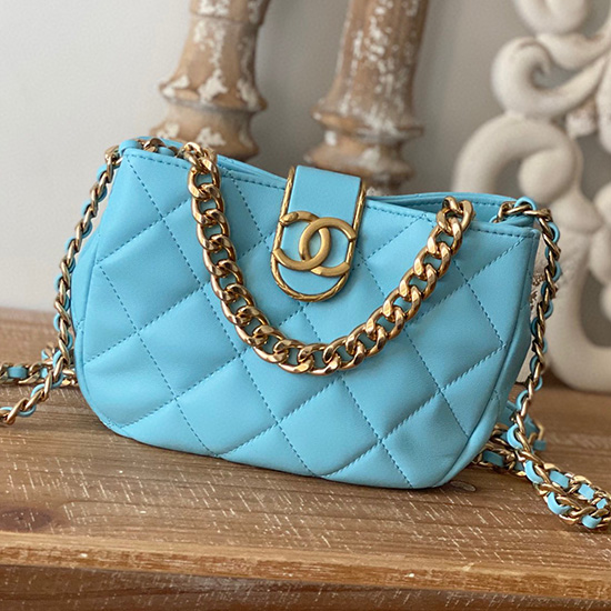 Borsa Hobo Piccola Chanel Blu As3475