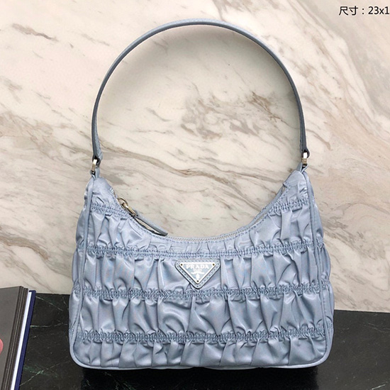 Borsa Hobo Prada In Nylon Blu 1ne204