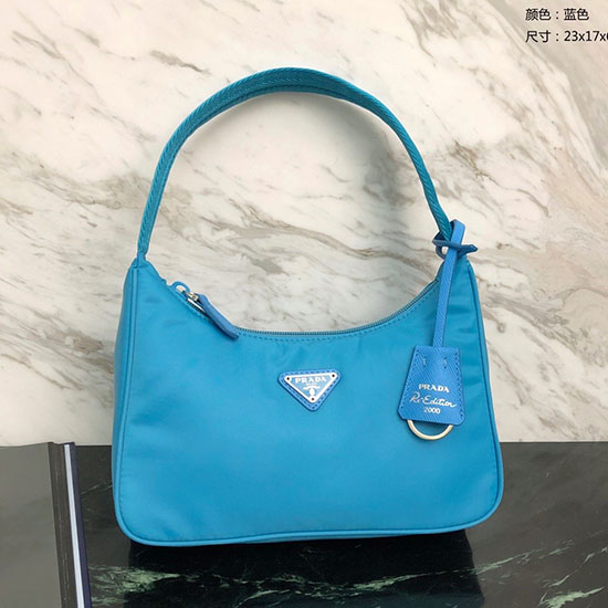 Borsa Hobo Prada In Nylon Blu 1ne515