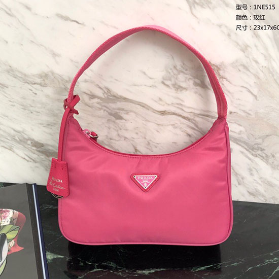 Borsa Hobo Prada In Nylon Rosa 1ne515