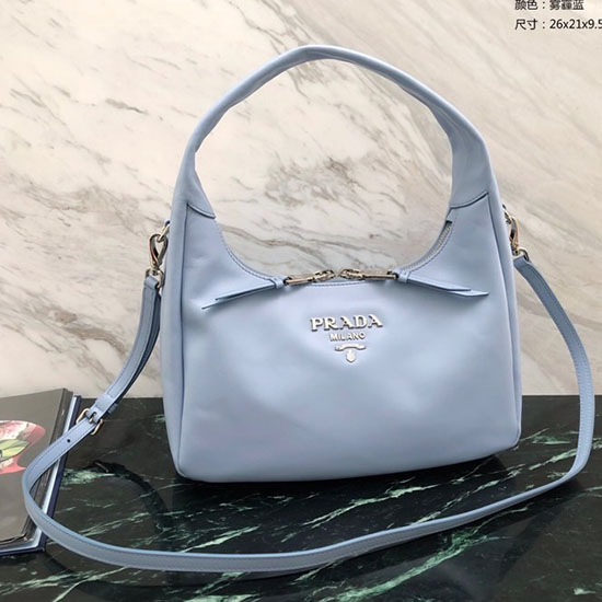 Borsa Hobo Prada In Pelle Di Vitello Blu 1bc132