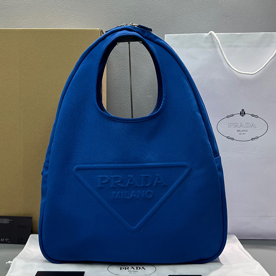 Borsa Hobo Prada In Tela Blu 2vy005