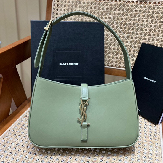 Borsa Hobo Saint Laurent In Pelle Liscia Con Monogramma Verde 657228