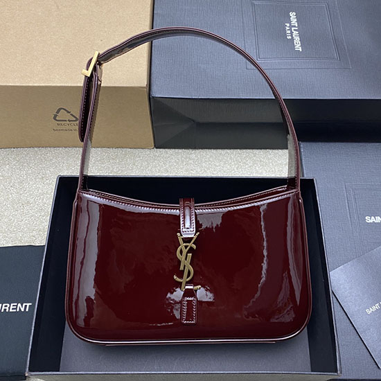 Borsa Hobo Saint Laurent In Vernice Monogramma Bordeaux 657228