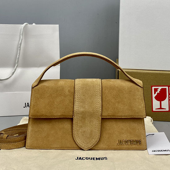 Borsa Jacquemus Le Bambino In Camoscio Beige Jm2056