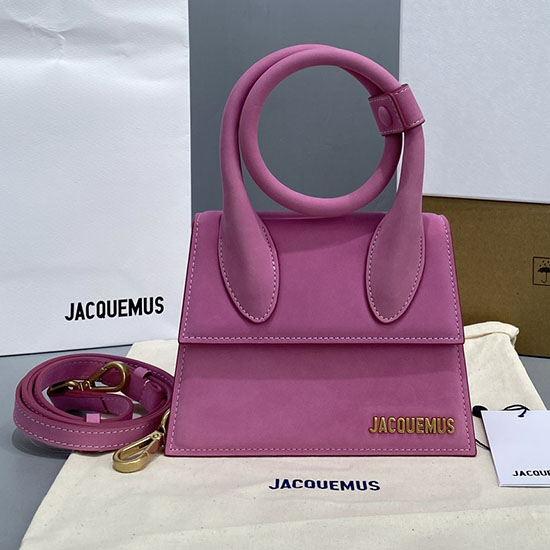 Borsa Jacquemus Le Chiquito Noeud A Spirale In Pelle Scamosciata Rosa J2023