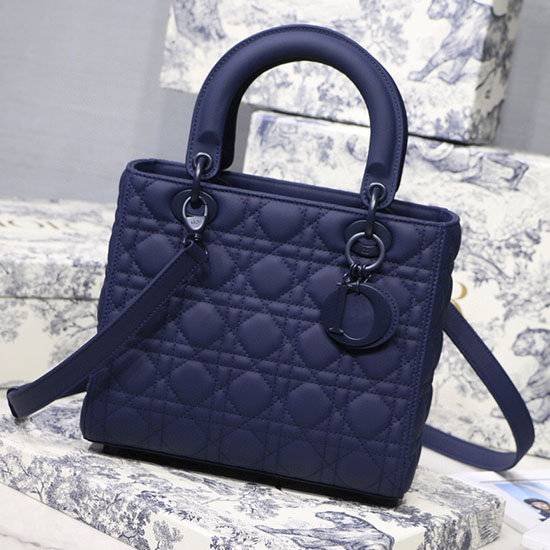 Borsa Lady Dior Ultra Opaca Blu D92401