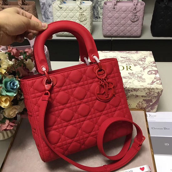 Borsa Lady Dior Ultra Opaca Rossa D92401