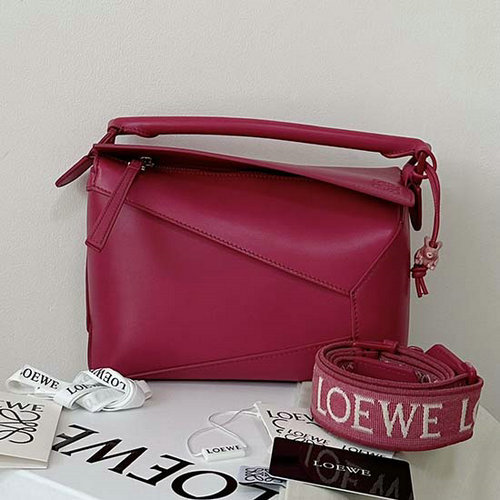 Borsa Loewe Piccola Puzzle Edge In Pelle Rosa L02231