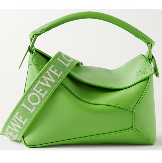 Borsa Loewe Piccola Puzzle Edge In Pelle Verde Lime L02231