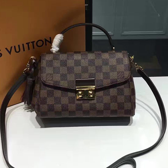 Borsa Louis Vuitton Damier Ebene In Tela Croisette N53000