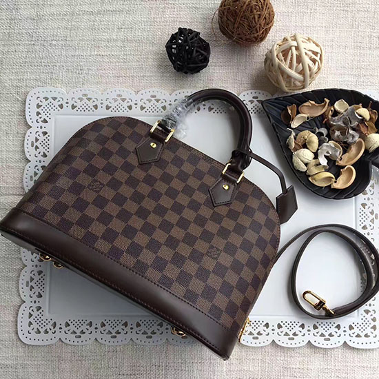 Borsa Louis Vuitton Damier Ebene Tela Alma Mm N53151