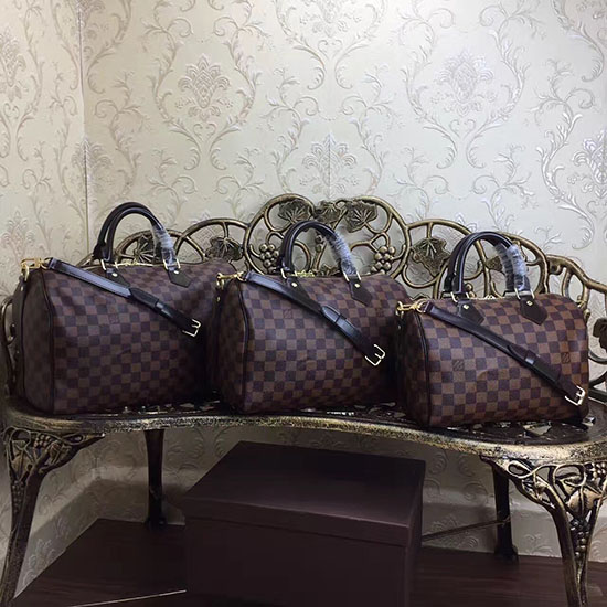 Borsa Louis Vuitton Damier Ebene Tela Speedy Bandouliere N41366