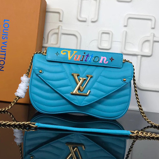 Borsa Louis Vuitton New Wave Con Catena Mm Blu M51498