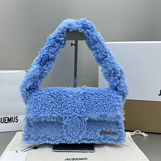 Borsa Lunga In Lana Jacquemus Le Bambino Blu Jw2036