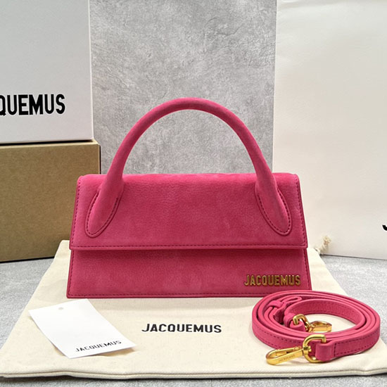 Borsa Lunga Jacquemus Le Chiquito In Pelle Scamosciata Rosa J2053