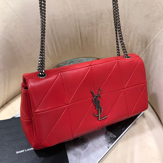 Borsa Media Jamie Saint Laurent In Pelle Di Agnello Rossa 515821