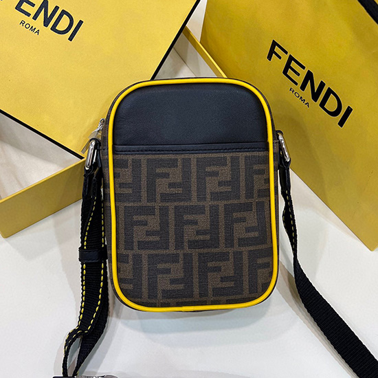 Borsa Messenger Fendi Marrone F0198