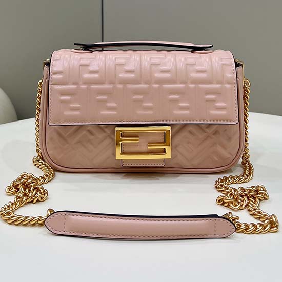 Borsa Midi Fendi Baguette Con Catena Rosa F8533