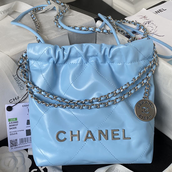 Borsa Mini Chanel 22 Blu As3980