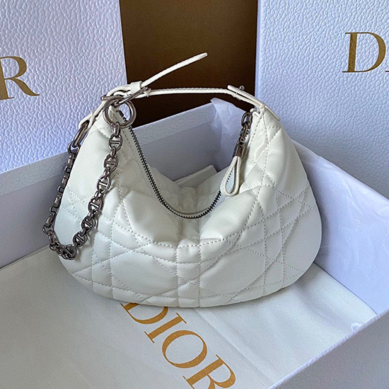 Borsa Mini Dior Caro Tulipano Bianca S5139