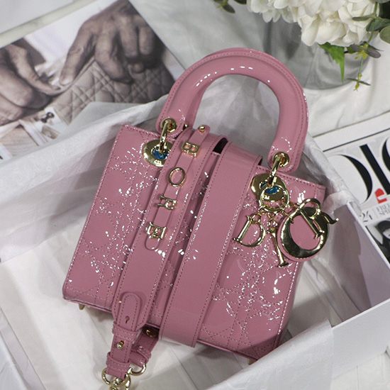 Borsa My Lady Dior In Vernice Rosa Chiaro M8001