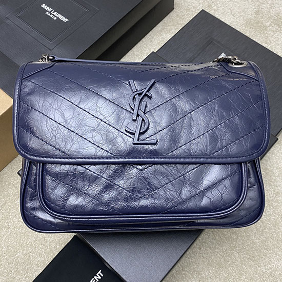 Borsa Niki Media Saint Laurent Blu 633158