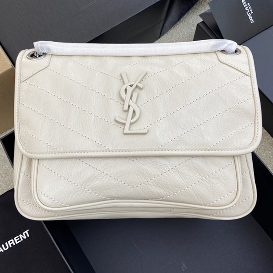 Borsa Niki Media Saint Laurent Crema 633158