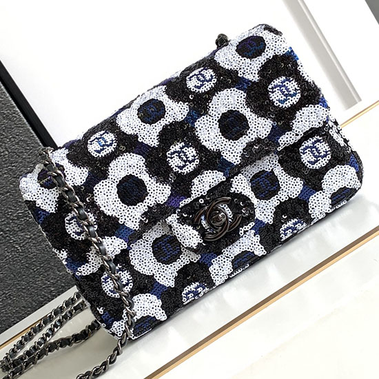 Borsa Piccola Con Patta Chanel Con Paillettes As23