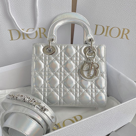 Borsa Piccola Lady Dior In Pelle Di Agnello Con Manico Superiore Dm4123