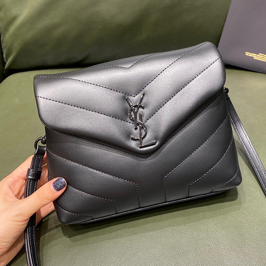 Borsa Portaoggetti Saint Laurent Loulou Nera Con Nero 467072