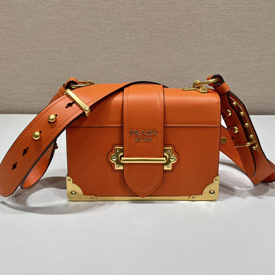 Borsa Prada Cahier In Pelle Arancione 1bd045