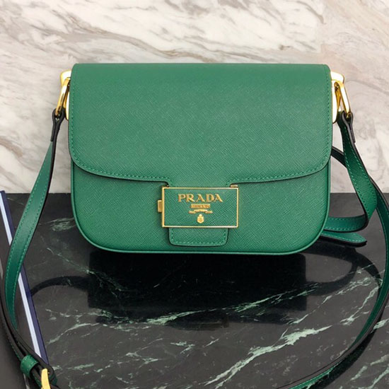 Borsa Prada Emblema In Pelle Saffiano Verde 1bd217