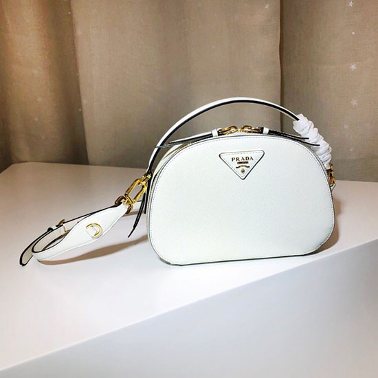 Borsa Prada Odette In Pelle Saffiano Bianca 1bh123