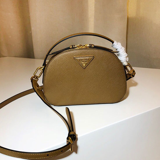 Borsa Prada Odette In Pelle Saffiano Marrone 1bh123