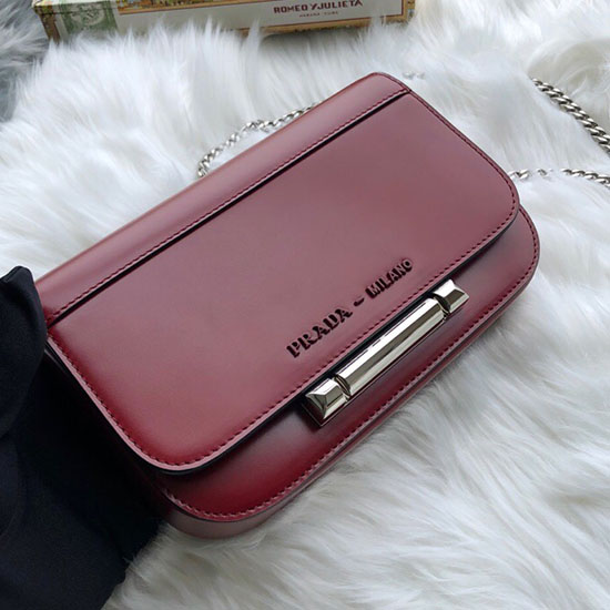 Borsa Prada Sybille In Pelle Bordeaux 1bd170