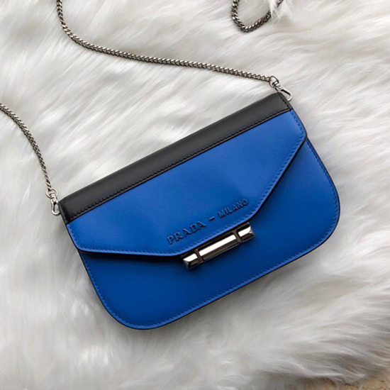 Borsa Prada Sybille Mini In Pelle Blu 1dh011