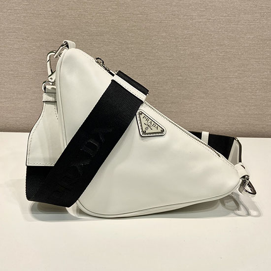 Borsa Prada Triangolo In Pelle Bianca 2vh155