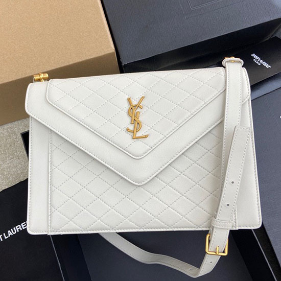 Borsa Saint Laurent Gaby In Pelle Di Agnello Bianca 668863