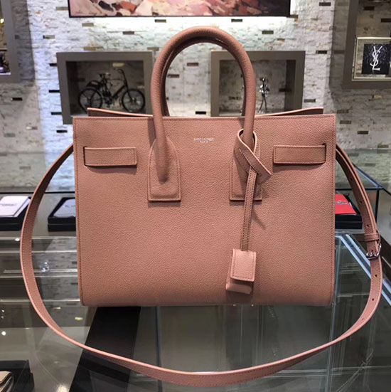 Borsa Saint Laurent Sac De Jour Souple In Pelle Martellata Color Nude 378299