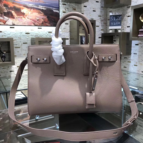 Borsa Saint Laurent Sac De Jour Souple In Pelle Martellata Color Nude 464960